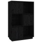 Credenza Nera 74x35x117 cm in Legno Massello di Pino Credenza Nera 74x35x117 cm in Legno Massello di Pino