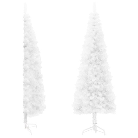 vidaXL Albero Natale Artificiale Sottile a Metà Supporto Bianco 120 cm