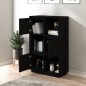 Credenza Nera 74x35x117 cm in Legno Massello di Pino Credenza Nera 74x35x117 cm in Legno Massello di Pino