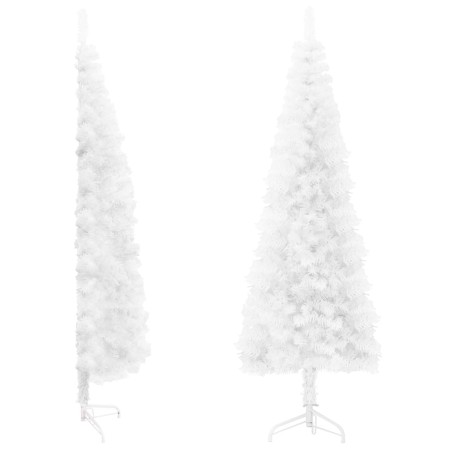 vidaXL Albero Natale Artificiale Sottile a Metà Supporto Bianco 180 cm