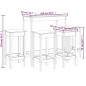 Set da Bar 5 pz Miele in Legno Massello di Pino Set da Bar 5 pz Miele in Legno Massello di Pino