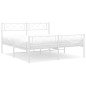 vidaXL Giroletto con Testiera e Pediera Metallo Bianco 140x190 cm vidaXL Giroletto con Testiera e Pediera Metallo Bianco 140x190 cm