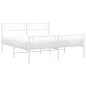 vidaXL Giroletto con Testiera e Pediera Metallo Bianco 140x190 cm vidaXL Giroletto con Testiera e Pediera Metallo Bianco 140x190 cm