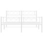 vidaXL Giroletto con Testiera e Pediera Metallo Bianco 140x190 cm vidaXL Giroletto con Testiera e Pediera Metallo Bianco 140x190 cm