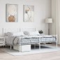 vidaXL Giroletto con Testiera e Pediera Metallo Bianco 193x203 cm vidaXL Giroletto con Testiera e Pediera Metallo Bianco 193x203 cm