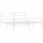 vidaXL Giroletto con Testiera e Pediera Metallo Bianco 193x203 cm vidaXL Giroletto con Testiera e Pediera Metallo Bianco 193x203 cm