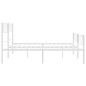 vidaXL Giroletto con Testiera e Pediera Metallo Bianco 193x203 cm vidaXL Giroletto con Testiera e Pediera Metallo Bianco 193x203 cm