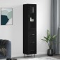 vidaXL Credenza Nera 34,5x34x180 cm in Legno Multistrato vidaXL Credenza Nera 34,5x34x180 cm in Legno Multistrato