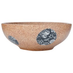 vidaXL Lavabo da Appoggio Marrone e Blu Rotondo Φ41x14 cm Ceramica