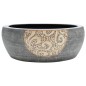 vidaXL Lavabo da Appoggio Nero e Marrone Rotondo Φ41x14 cm Ceramica