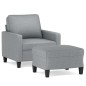 vidaXL Poltrona con Poggiapiedi Grigio Chiaro 60 cm in Tessuto