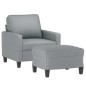 vidaXL Poltrona con Poggiapiedi Grigio Chiaro 60 cm in Tessuto