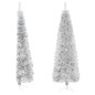 vidaXL Albero Natale Artificiale Sottile a Metà Supporto Argento 180cm vidaXL Albero Natale Artificiale Sottile a Metà Supporto Argento 180cm