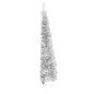 vidaXL Albero Natale Artificiale Sottile a Metà Supporto Argento 180cm vidaXL Albero Natale Artificiale Sottile a Metà Supporto Argento 180cm