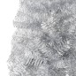 vidaXL Albero Natale Artificiale Sottile a Metà Supporto Argento 180cm vidaXL Albero Natale Artificiale Sottile a Metà Supporto Argento 180cm