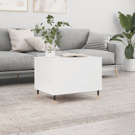 vidaXL Tavolino Salotto Bianco Lucido 60x44,5x45 cm Legno Multistrato