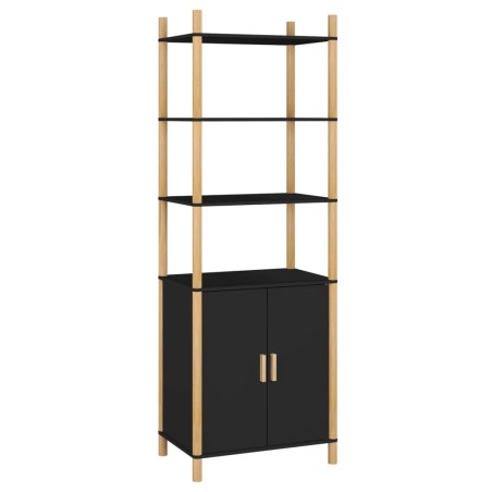 vidaXL Credenza Nera 60x40x173 cm in Legno Multistrato