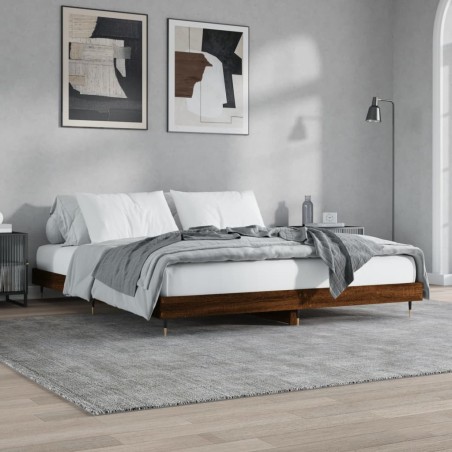 vidaXL Giroletto Rovere Marrone 160x200 cm in Legno Multistrato