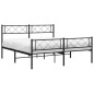 vidaXL Giroletto con Testiera e Pediera Metallo Nero 120x190 cm vidaXL Giroletto con Testiera e Pediera Metallo Nero 120x190 cm