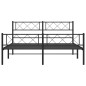 vidaXL Giroletto con Testiera e Pediera Metallo Nero 120x190 cm vidaXL Giroletto con Testiera e Pediera Metallo Nero 120x190 cm