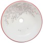 vidaXL Lavabo da Appoggio Bianco e Rosso Rotondo Φ41x14 cm Ceramica