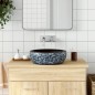 vidaXL Lavabo da Appoggio Nero e Blu Rotondo Φ41x14 cm Ceramica vidaXL Lavabo da Appoggio Nero e Blu Rotondo Φ41x14 cm Ceramica