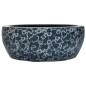 vidaXL Lavabo da Appoggio Nero e Blu Rotondo Φ41x14 cm Ceramica vidaXL Lavabo da Appoggio Nero e Blu Rotondo Φ41x14 cm Ceramica