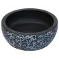 vidaXL Lavabo da Appoggio Nero e Blu Rotondo Φ41x14 cm Ceramica vidaXL Lavabo da Appoggio Nero e Blu Rotondo Φ41x14 cm Ceramica