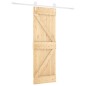 vidaXL Porta Scorrevole con Set Hardware 70x210 cm Legno Massello Pino vidaXL Porta Scorrevole con Set Hardware 70x210 cm Legno Massello Pino