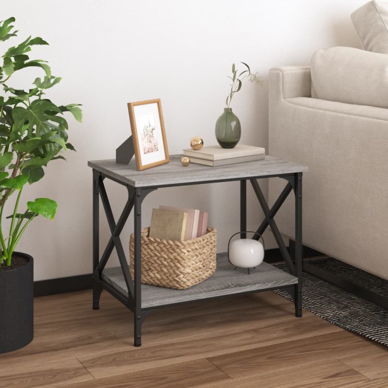 Tavolino Grigio Sonoma 55x38x45 cm in Legno Multistrato Tavolino Grigio Sonoma 55x38x45 cm in Legno Multistrato