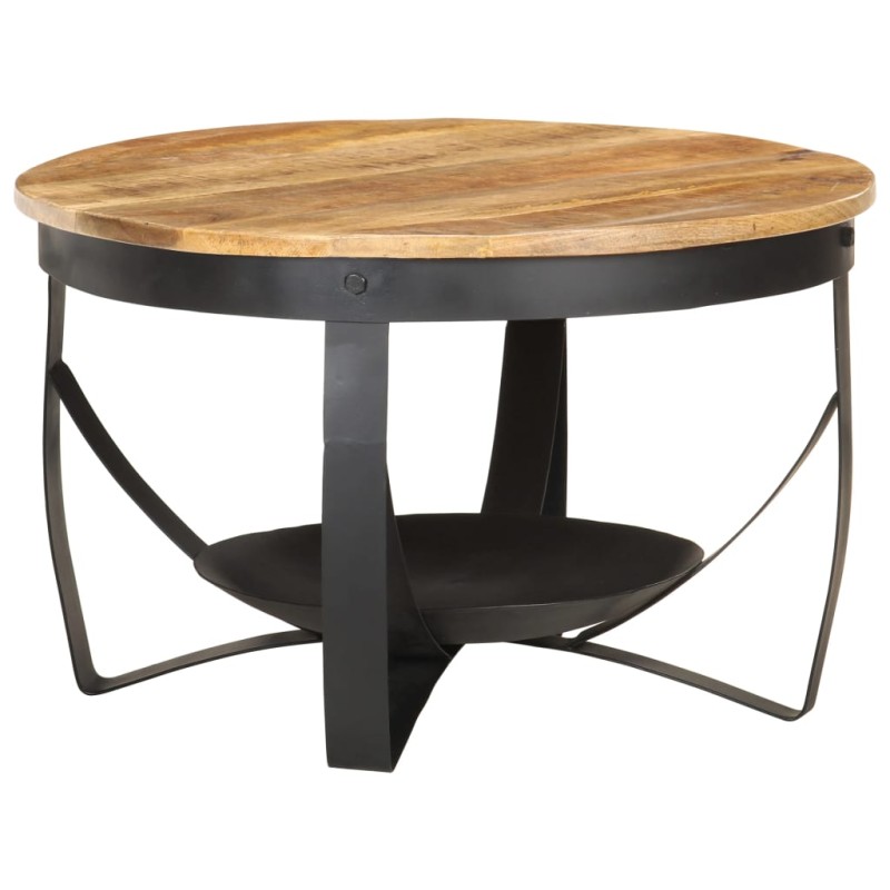 vidaXL Tavolino da Salotto Ø68x43cm in Legno di Mango Grezzo vidaXL Tavolino da Salotto Ø68x43cm in Legno di Mango Grezzo