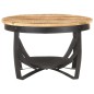 vidaXL Tavolino da Salotto Ø68x43cm in Legno di Mango Grezzo vidaXL Tavolino da Salotto Ø68x43cm in Legno di Mango Grezzo