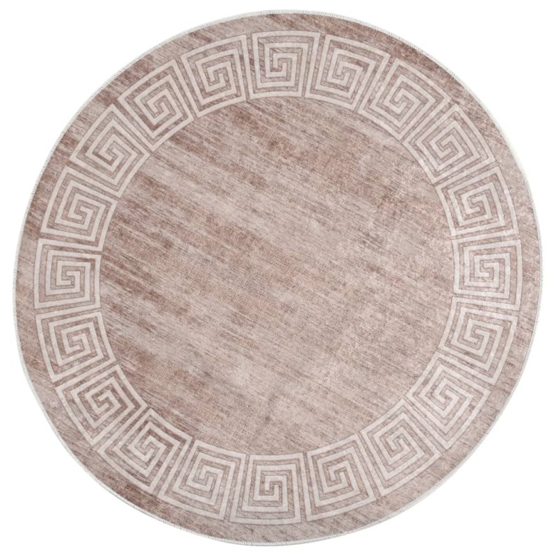 vidaXL Tappeto Lavabile φ120 cm Beige Antiscivolo vidaXL Tappeto Lavabile φ120 cm Beige Antiscivolo