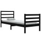 vidaXL Giroletto Nero in Legno Massello di Pino 90x190 cm Single vidaXL Giroletto Nero in Legno Massello di Pino 90x190 cm Single