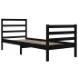 vidaXL Giroletto Nero in Legno Massello di Pino 90x190 cm Single vidaXL Giroletto Nero in Legno Massello di Pino 90x190 cm Single