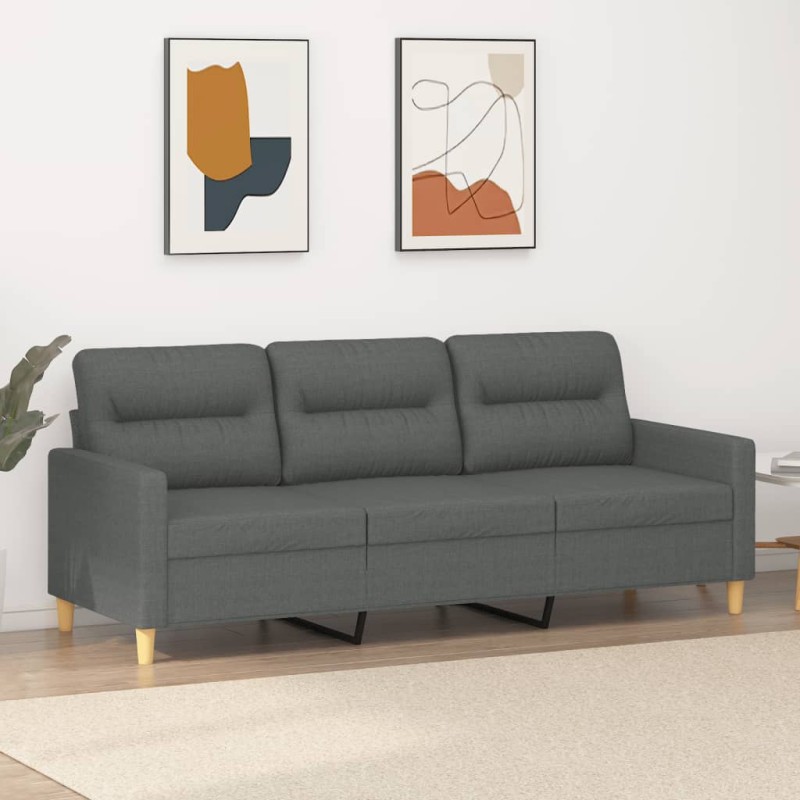 vidaXL Divano a 3 Posti Grigio Chiaro 180 cm in Tessuto vidaXL Divano a 3 Posti Grigio Chiaro 180 cm in Tessuto