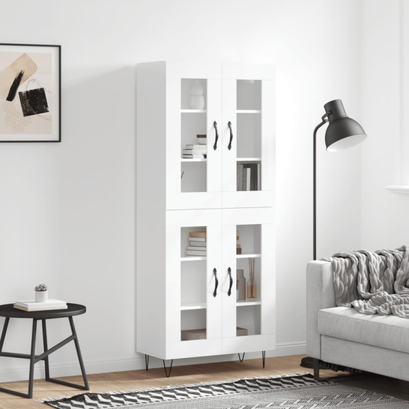 vidaXL Credenza Bianco Lucido 69,5x34x180 cm in Legno Multistrato vidaXL Credenza Bianco Lucido 69,5x34x180 cm in Legno Multistrato