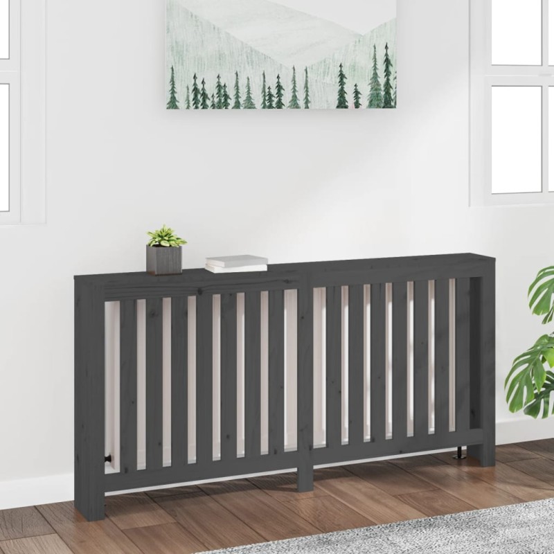 Copertura Termosifone Grigia 169x19x84 cm Legno Massello Pino Copertura Termosifone Grigia 169x19x84 cm Legno Massello Pino