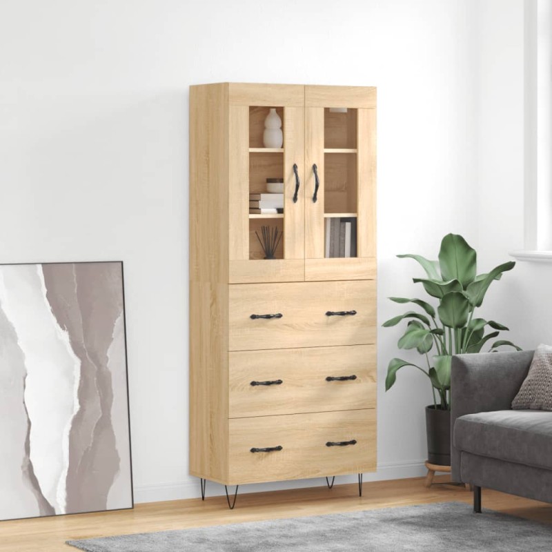 vidaXL Credenza Rovere Sonoma 69,5x34x180 cm in Legno Multistrato vidaXL Credenza Rovere Sonoma 69,5x34x180 cm in Legno Multistrato