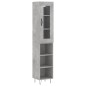 vidaXL Credenza Grigio Cemento 34,5x34x180 cm in Legno Multistrato