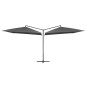 Ombrellone Doppio con Palo in Acciaio 250x250 cm Antracite Ombrellone Doppio con Palo in Acciaio 250x250 cm Antracite