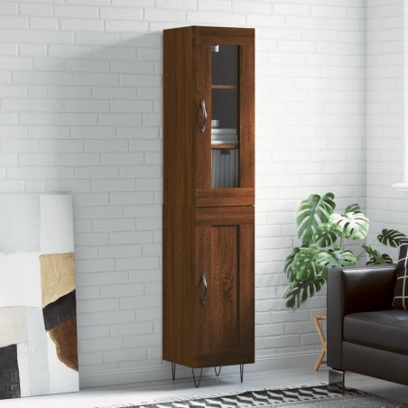 vidaXL Credenza Rovere Marrone 34,5x34x180 cm in Legno Multistrato