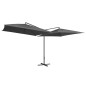 Ombrellone Doppio con Palo in Acciaio 250x250 cm Antracite Ombrellone Doppio con Palo in Acciaio 250x250 cm Antracite