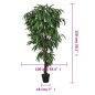 vidaXL Albero Mango Artificiale 600 Foglie 150 cm Verde vidaXL Albero Mango Artificiale 600 Foglie 150 cm Verde