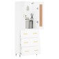 vidaXL Credenza Bianca 69,5x34x180 cm in Legno Multistrato vidaXL Credenza Bianca 69,5x34x180 cm in Legno Multistrato