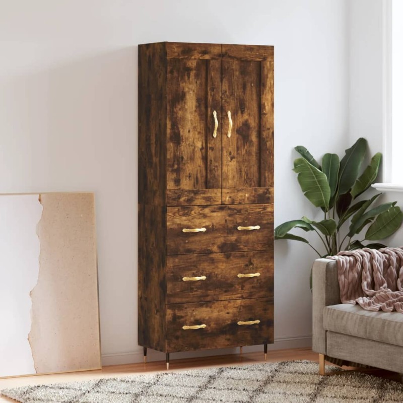 vidaXL Credenza Rovere Fumo 69,5x34x180 cm in Legno Multistrato vidaXL Credenza Rovere Fumo 69,5x34x180 cm in Legno Multistrato