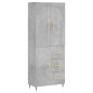 vidaXL Credenza Grigio Cemento 69,5x34x180 cm in Legno Multistrato vidaXL Credenza Grigio Cemento 69,5x34x180 cm in Legno Multistrato