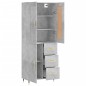 vidaXL Credenza Grigio Cemento 69,5x34x180 cm in Legno Multistrato vidaXL Credenza Grigio Cemento 69,5x34x180 cm in Legno Multistrato
