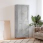 vidaXL Credenza Grigio Cemento 69,5x34x180 cm in Legno Multistrato vidaXL Credenza Grigio Cemento 69,5x34x180 cm in Legno Multistrato