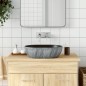 vidaXL Lavabo da Appoggio Nero e Grigio Ovale 47x33x13 cm Ceramica vidaXL Lavabo da Appoggio Nero e Grigio Ovale 47x33x13 cm Ceramica